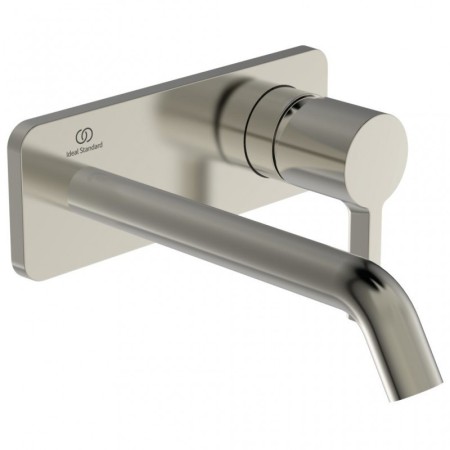 JOY LAVABO MISCELATORE MONOCOMANDO A PARETE C/PIASTRA RETTANGOLARE E BOCCA DA 180MM SILVER STORM