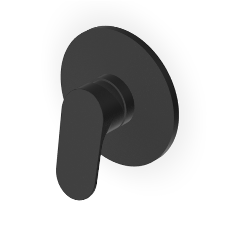 NIKKO SINGLE-LEVER SHOWER MIXER FOR RECESSED INSTALLATION IN MATT BLACK GROOVED - EXTERNAL PART