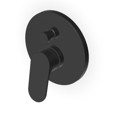 NIKKO SINGLE-LEVER BUILT-IN BATHTUB/SHOWER MIXER IN MATT BLACK GROFFATO - EXTERNAL PART