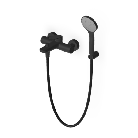 NIKKO SINGLE-LEVER BATH/SHOWER MIXER EXTERNAL MATT EMBOSSED BLACK