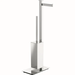 UNITS FLOOR STAND TOILET ROLL HOLDER AND TOILET BRUSH HOLDER - LEFT SIDE