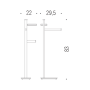 UNITS FLOOR STAND SOAP HOLDER, TOWEL HOLDER, AND TOILET ROLL HOLDER - RIGHT SIDE