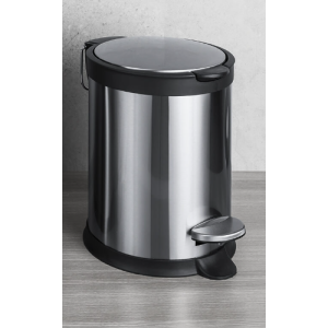 CONTRACT ROUND TRASH CAN IN SATIN-FINISH STAINLESS STEEL