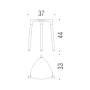 COMPLEMENTI POKER WHITE MATTE STOOL