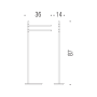 SQUARE FLOOR LAMP WITH 2 TOWEL HOLDERS