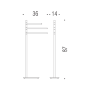 SQUARE FLOOR LAMP WITH 3 TOWEL HOLDERS