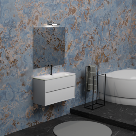 COSMIC B-BEST COMPOSIZIONE L. 100 CM P. 45,5 CM H. 58,5 CM - COMPLETO DI SPECCHIO E FARETTO