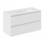 B-BEST COMPOSIZIONE FINITURA BIANCO OPACO L. 100 CM P. 45,5 CM H. 58,5 CM - COMPLETO DI SPECCHIO E FARETTO