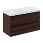 B-BEST COMPOSIZIONE FINITURA WENGE CAFFE - L. 100 CM P. 45,5 CM H. 58,5 CM - COMPLETO DI SPECCHIO E FARETTO