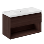 B-BEST COMPOSIZIONE FINITURA WENGE - L. 100 CM P. 45,5 CM H. 58,5 CM - 1 CASSETTO - COMPLETO DI SPECCHIO E FARETTO