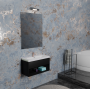 B-BEST COMPOSITION URANIUM GRAY FINISH - W. 100 CM D. 45.5 CM H. 58.5 CM - 1 DRAWER - COMPLETE WITH MIRROR AND SPOTLIGHT
