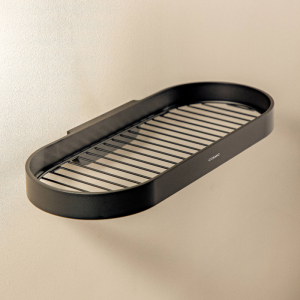 GEYSER SATIN BLACK SHOWER SOAP HOLDER