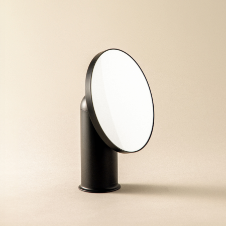 GEYSER SATIN BLACK MAGNIFYING MIRROR
