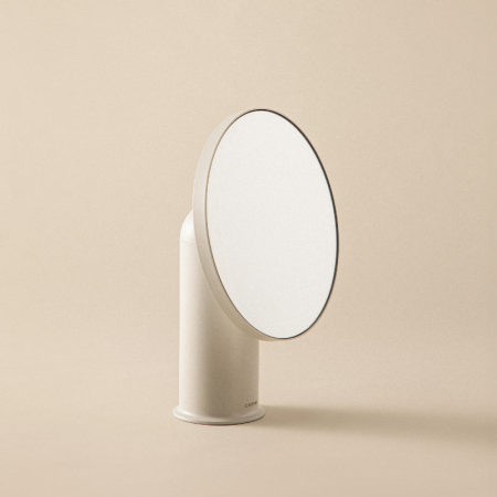 GEYSER SATIN WHITE MAGNIFYING MIRROR