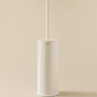 GEYSER TOILET BRUSH HOLDER WITH FLOOR MOUNT SATIN WHITE