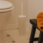 GEYSER TOILET BRUSH HOLDER WITH FLOOR MOUNT SATIN WHITE