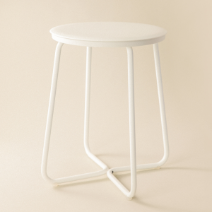 GEYSER SATIN WHITE STOOL
