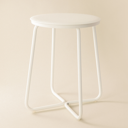 GEYSER SATIN WHITE STOOL