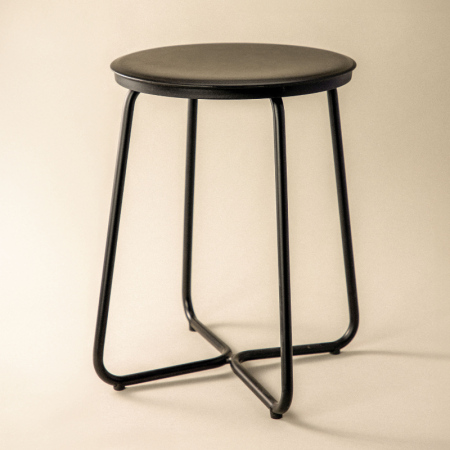 GEYSER SATIN BLACK STOOL