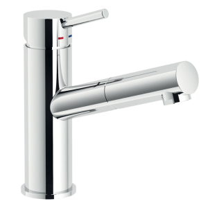 LIVE BASIN MIXER WITH PULL-OUT SPRAY AND CLICK-CLACK WASTE