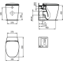 DEA WALL-HUNG TOILET AQUABLADE WITH SOFT CLOSE SEAT GLOSSY WHITE