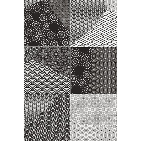 KINTSUGI JAPAN MIX B&W 20,13x20,13 LUCIDO RETTIFICATO