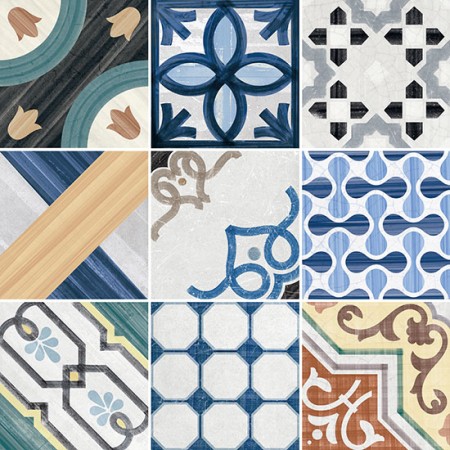 CEMENTINE SHINY MIX COLORS 20X20 GLOSSY Rectified