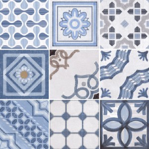 CEMENTINE SHINY MIX BLUE 20X20 LUCIDO RETTIFICATO