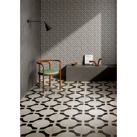 RIGGIOLE BIANCO DECO_1 20X20 NATURALE RETTIFICATO