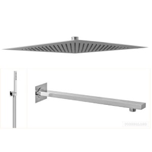 TECHNO KIT SOFFIONE DOCCIA SLIM 250X250MM WITH SHOWER SET QUADRO