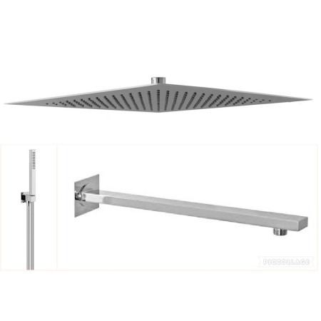 TECHNO KIT SOFFIONE DOCCIA SLIM 250X250MM C/SET DOCCIA QUADRO