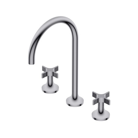 DiIAMETRO35 CROSS GROUP THREE-HOLE FAUCET FOR CHROME SINK