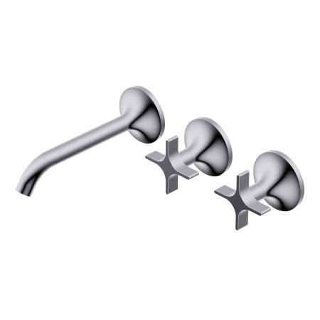 DIAMETRO35 CROSS THREE-HOLE RECESSED GROUP FOR CHROME WASHBASIN - EXTERNAL PART