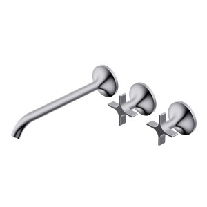 DIAMETRO35 CROSS THREE-HOLE RECESSED GROUP FOR CHROME WASHBASIN - EXTERNAL PART