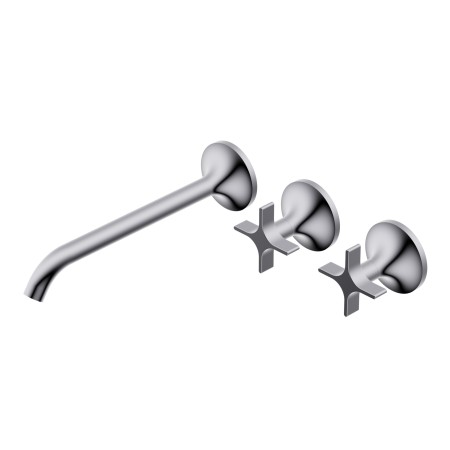 DIAMETRO35 CROSS THREE-HOLE RECESSED GROUP FOR CHROME WASHBASIN - EXTERNAL PART