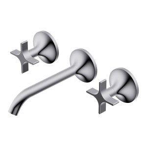 DIAMETRO35 CROSS THREE-HOLE RECESSED GROUP FOR CHROME WASHBASIN - EXTERNAL PART