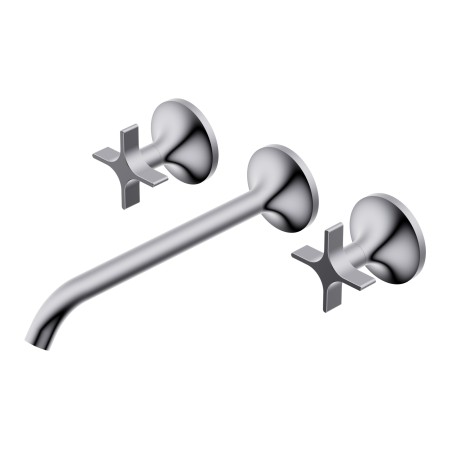 DIAMETRO35 CROSS THREE-HOLE RECESSED GROUP FOR CHROME WASHBASIN - EXTERNAL PART