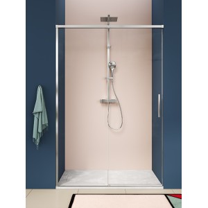 ISCHIA NICHE 1 SLIDING DOOR TRANSPARENT GLASS CHROME PROFILE