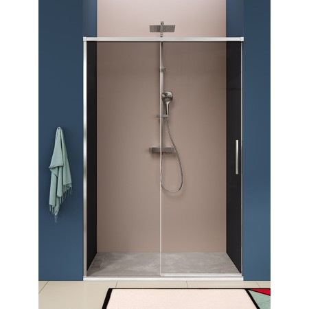 ISCHIA NICHE 1 SLIDING DOOR BRONZE GLASS CHROME PROFILE