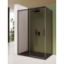 ISCHIA CORNER 1 SLIDING DOOR BRONZE GLASS BLACK SATIN FINISH