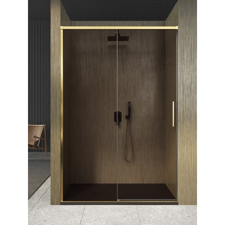 ISCHIA NICHE 1 SLIDING DOOR BRONZE GLASS GOLD PROFILE
