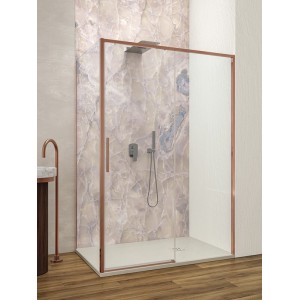TORCELLO CORNER 1 SLIDING DOOR TRANSPARENT GLASS GOLD ROSE PROFILE