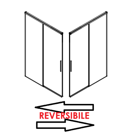 SLIDING SIDE X TORCELLO CORNER 1 SLIDING DOOR + FIXED GOLD PINK TRANSPARENT