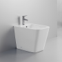 Ailin Set Toilet and Bidet FILO Wall Without Rim Soft Close Seat BIANCO LUCIDO