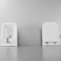 Ailin Set Wall-Hung Toilet and Bidet Without Rim Soft Close Seat BIANCO LUCIDO