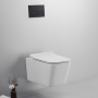 Ailin Set Wall-Hung Toilet and Bidet Without Rim Soft Close Seat BIANCO LUCIDO