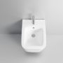 Ailin Set Wall-Hung Toilet and Bidet Without Rim Soft Close Seat BIANCO LUCIDO