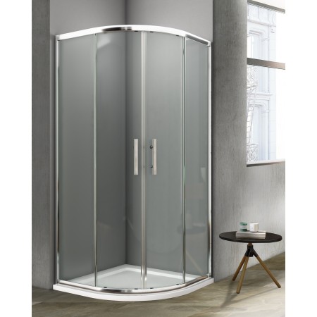 MOZIA CORNER 2 SLIDING DOORS CHROME PROFILE CLEAR GLASS