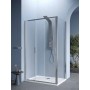 TAVOLARA CORNER 2 DOORS SALOON + FIXED SIDE CHROME PROFILE CLEAR GLASS