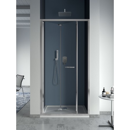FORMICA 3 NICCHIA PORTA A SOFFIETTO PROFILO CROMO VETRO TRASPARENTE